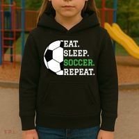 Soccer Player Soccer Lover Eat Sleep Soccer Repeat Kids Hoodie thumb 3