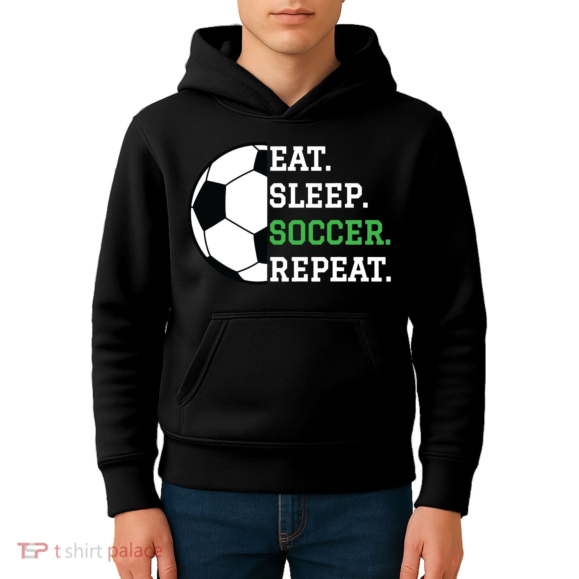 Soccer Player Soccer Lover Eat Sleep Soccer Repeat Kids Hoodie