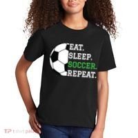 Soccer Player Soccer Lover Eat Sleep Soccer Repeat Kids T-Shirt thumb 2
