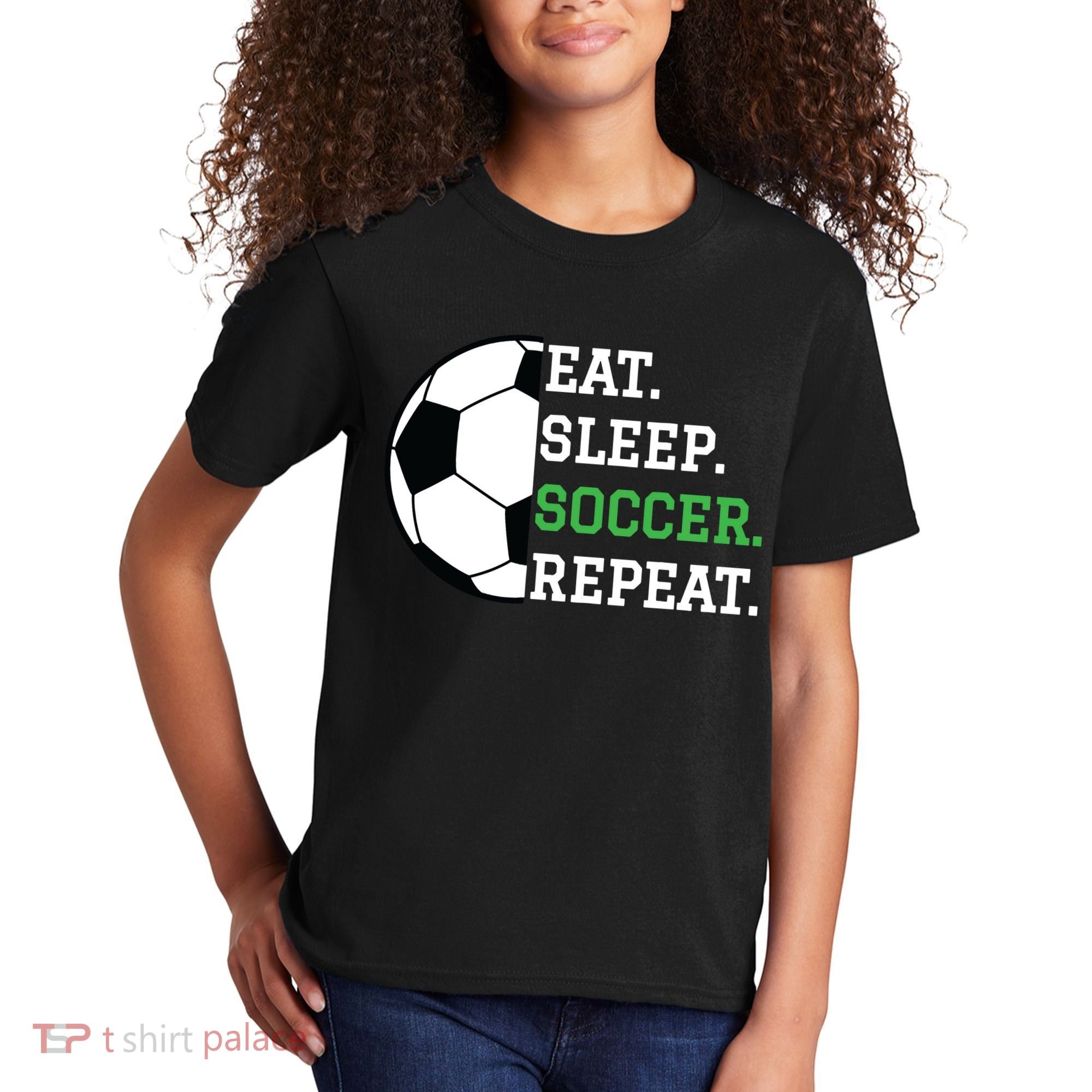 Soccer Player Soccer Lover Eat Sleep Soccer Repeat Kids T-Shirt