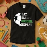 Soccer Player Soccer Lover Eat Sleep Soccer Repeat Kids T-Shirt thumb 3