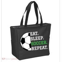 Soccer Player Soccer Lover Eat Sleep Soccer Repeat Tote Bag thumb 2
