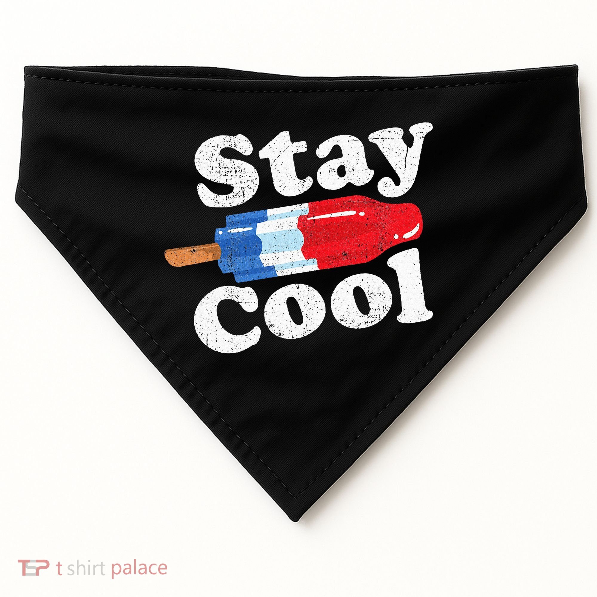 Summer Popsicle Stay Cool Funny Bomb Retro 80s Pop Gift USA-Made Doggie Bandana