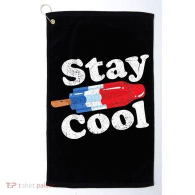 Summer Popsicle Stay Cool Funny Bomb Retro 80s Pop Gift Golf Towel