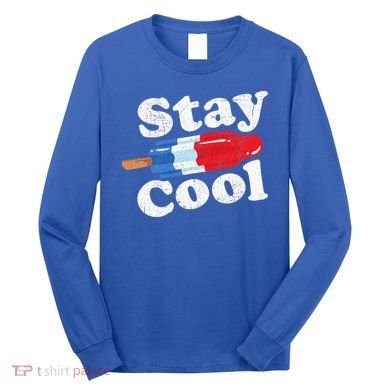 Summer Popsicle Stay Cool Funny Bomb Retro 80s Pop Gift Long Sleeve Shirt