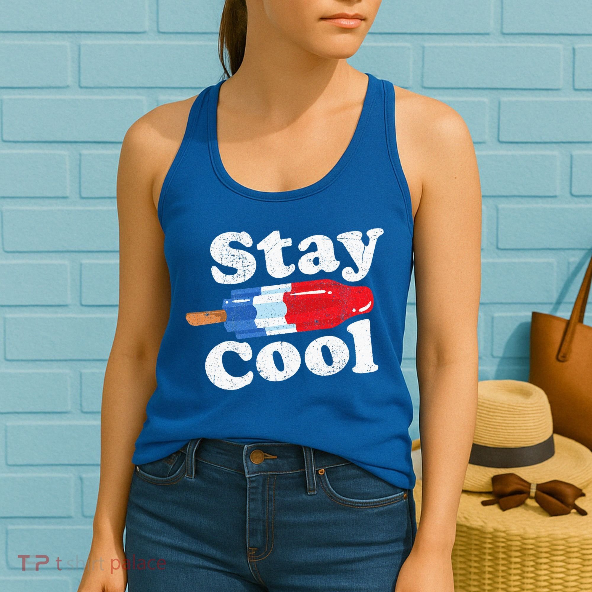 Summer Popsicle Stay Cool Funny Bomb Retro 80s Pop Gift Women's Tank Top