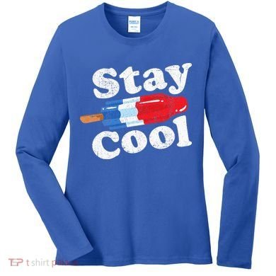 Summer Popsicle Stay Cool Funny Bomb Retro 80s Pop Gift Women's Long Sleeve Shirt