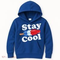 Summer Popsicle Stay Cool Funny Bomb Retro 80s Pop Gift Kids Hoodie thumb 0