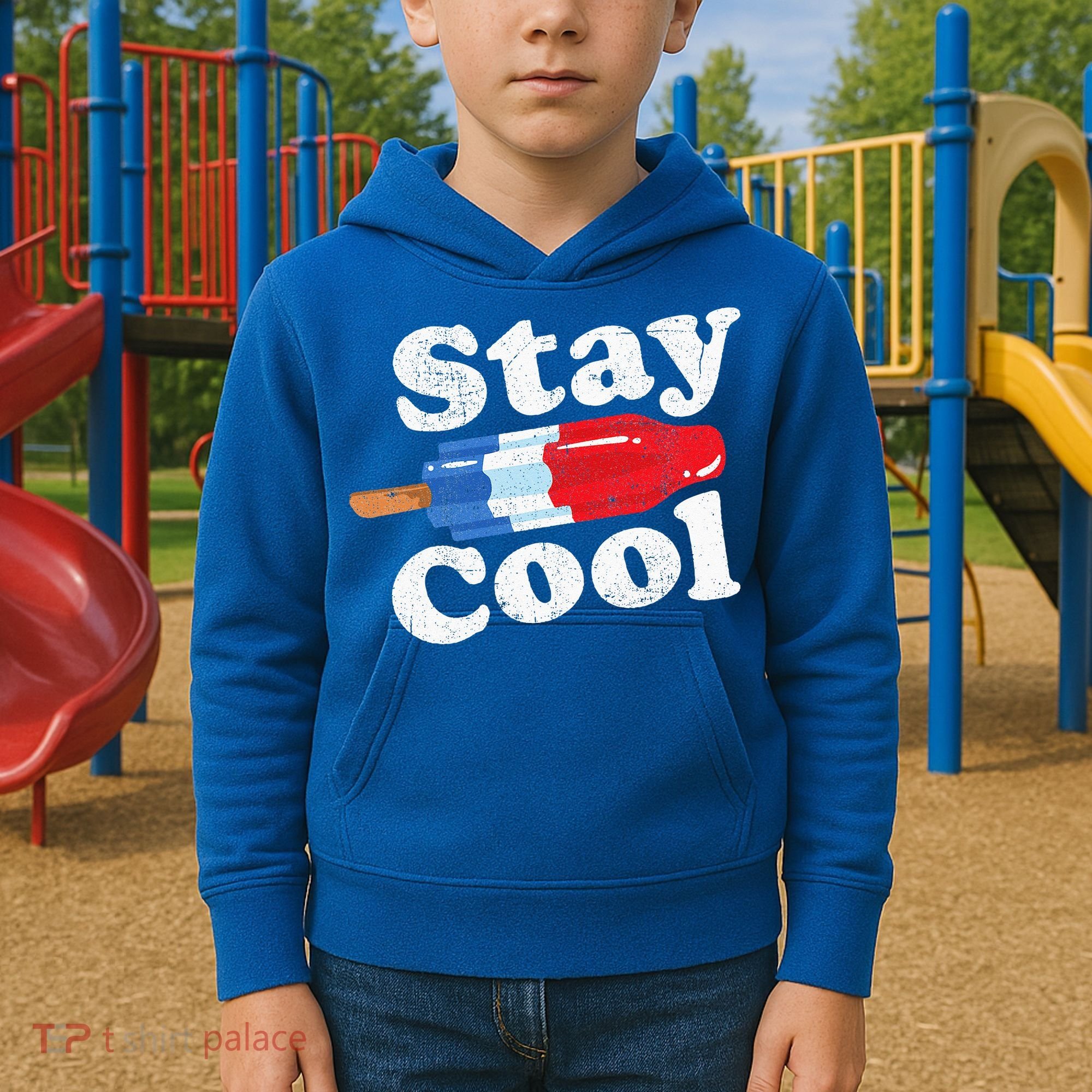 Summer Popsicle Stay Cool Funny Bomb Retro 80s Pop Gift Kids Hoodie