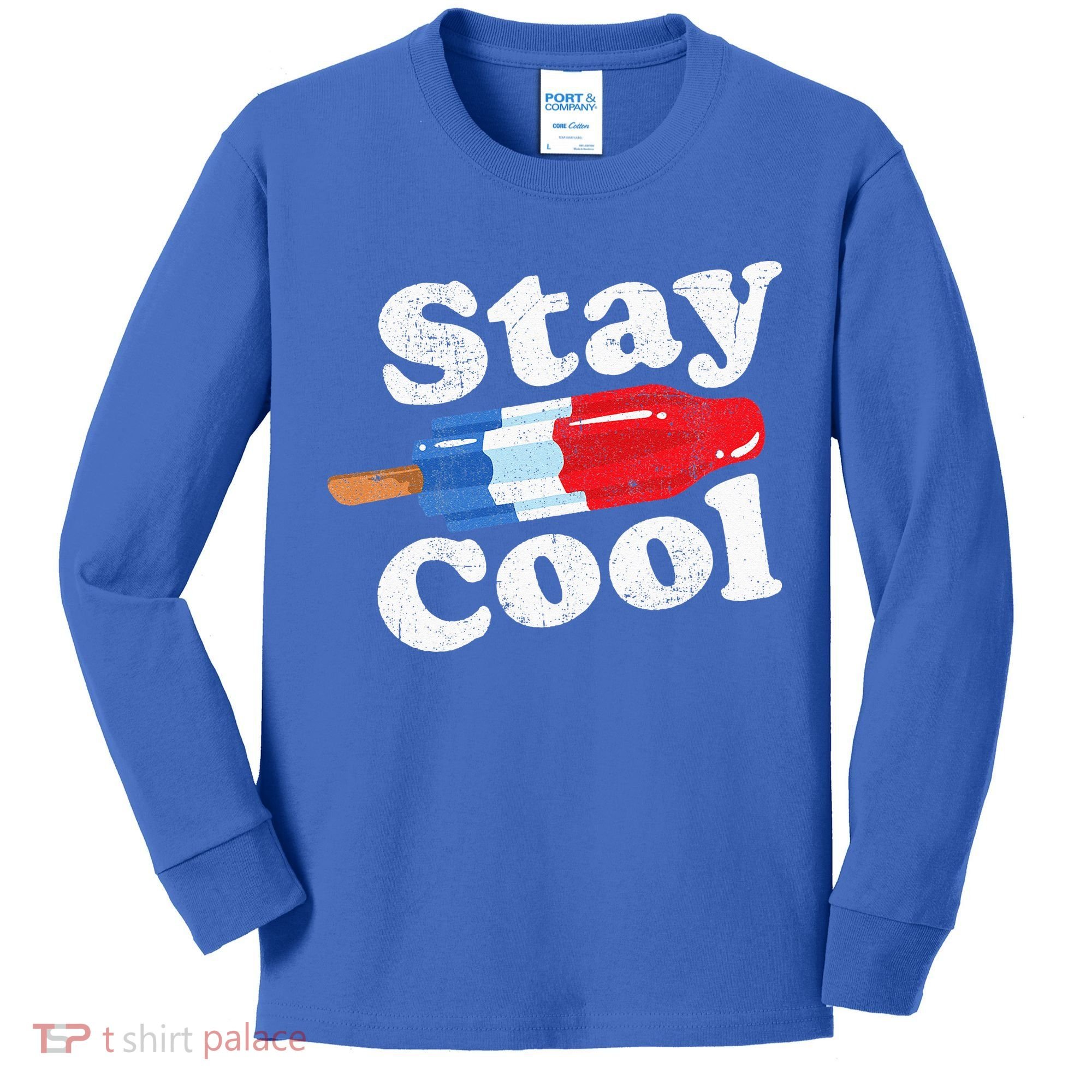 Summer Popsicle Stay Cool Funny Bomb Retro 80s Pop Gift Kids Long Sleeve Shirt