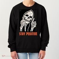 Stay Positive Skeleton Halloween Day Retro Halloween Women's Sweatshirt thumb 0