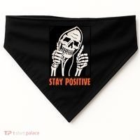 Stay Positive Skeleton Halloween Day Retro Halloween USA-Made Doggie Bandana thumb 0