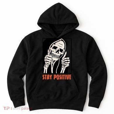 Stay Positive Skeleton Halloween Day Retro Halloween Hoodie