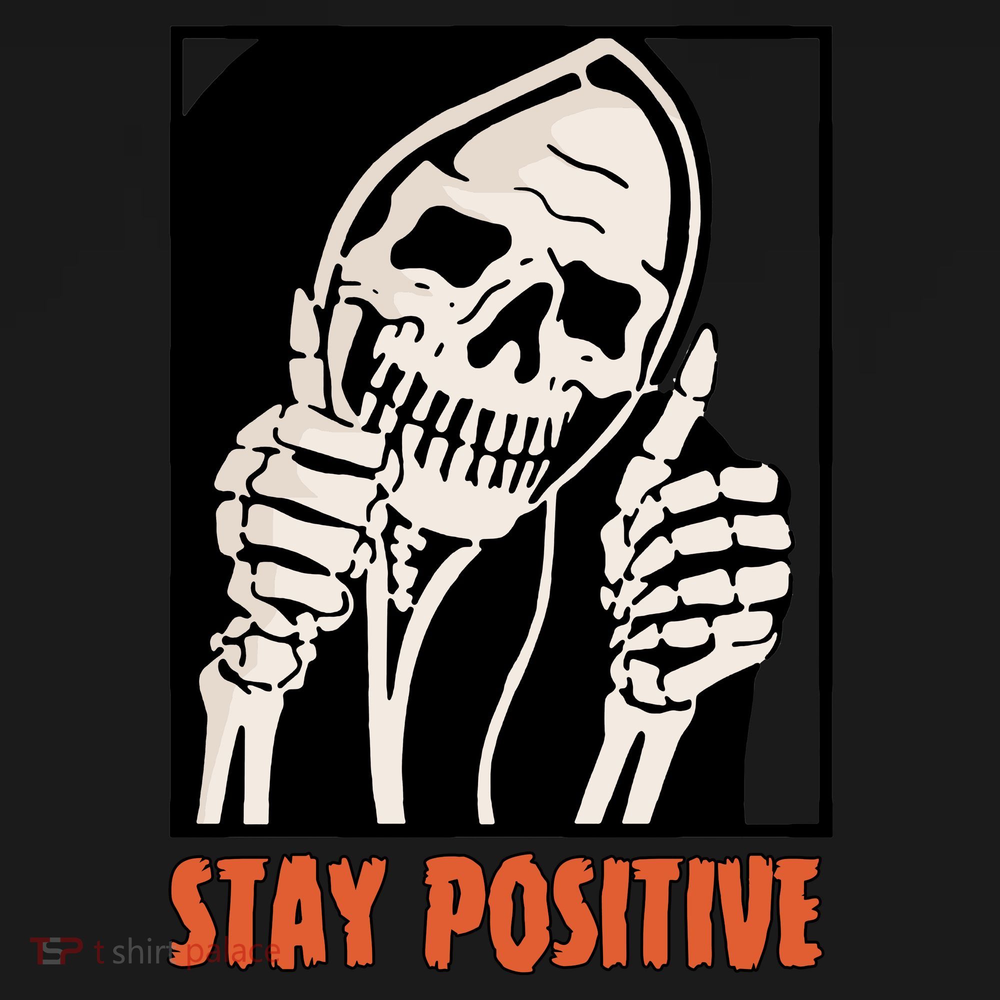 Stay Positive Skeleton Halloween Day Retro Halloween Bucket Hat