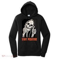 Stay Positive Skeleton Halloween Day Retro Halloween Women's Hoodie thumb 0