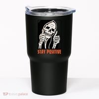 Stay Positive Skeleton Halloween Day Retro Halloween Tumbler thumb 0