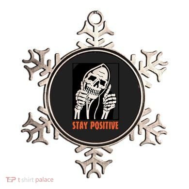 Stay Positive Skeleton Halloween Day Retro Halloween Ornament