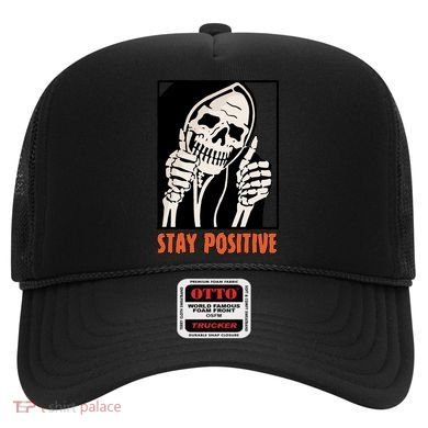 Stay Positive Skeleton Halloween Day Retro Halloween Hat