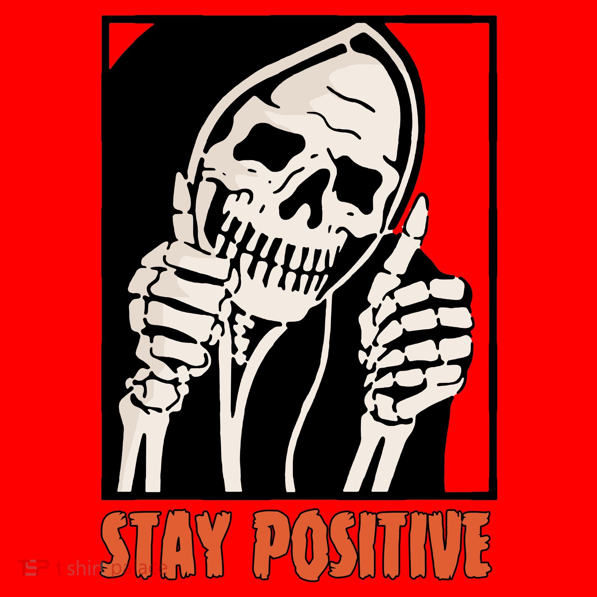 Stay Positive Skeleton Halloween Day Retro Halloween Santa Hat
