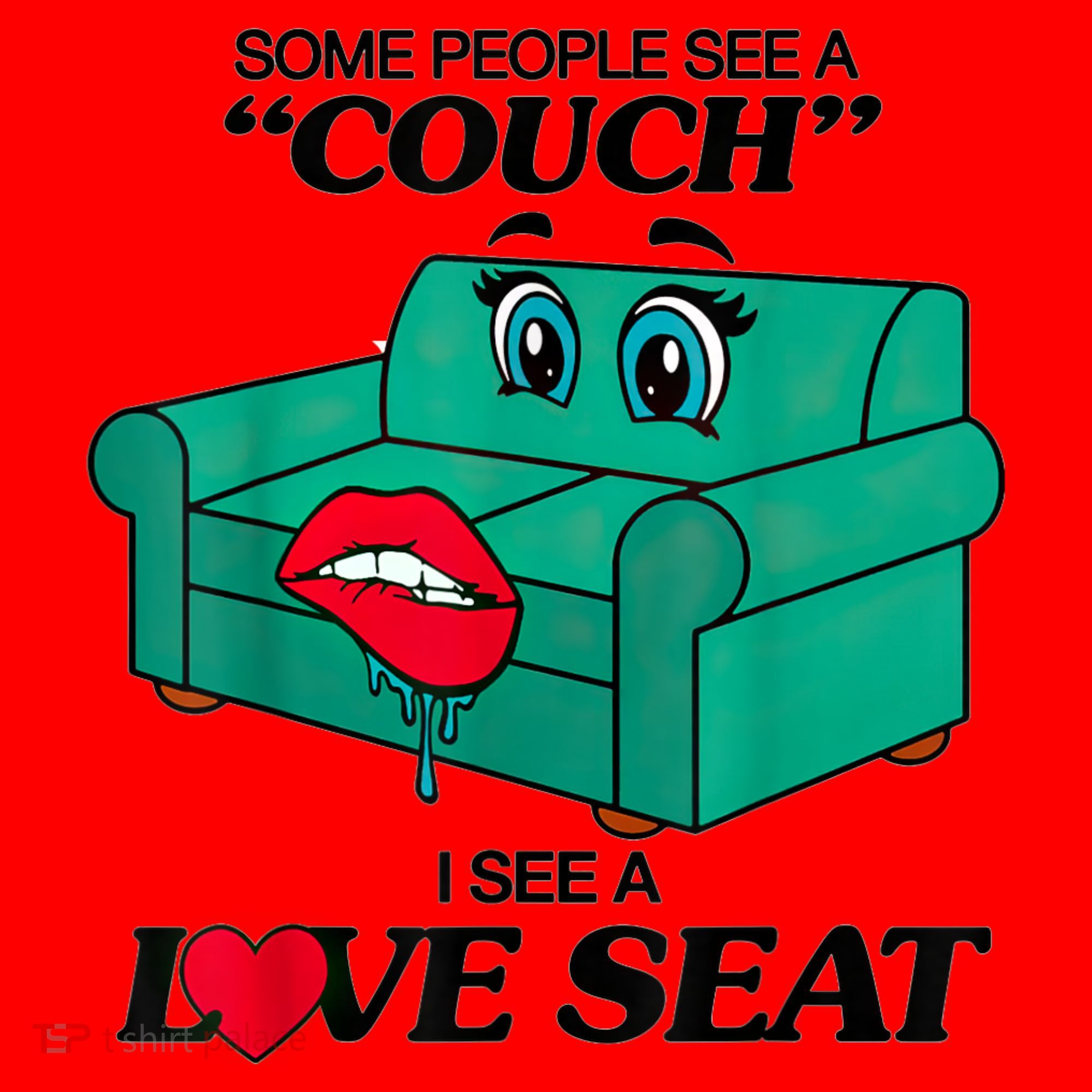 Some People See A Couch I See A Love Seat Santa Hat