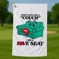 Some People See A Couch I See A Love Seat Golf Towel thumb 1