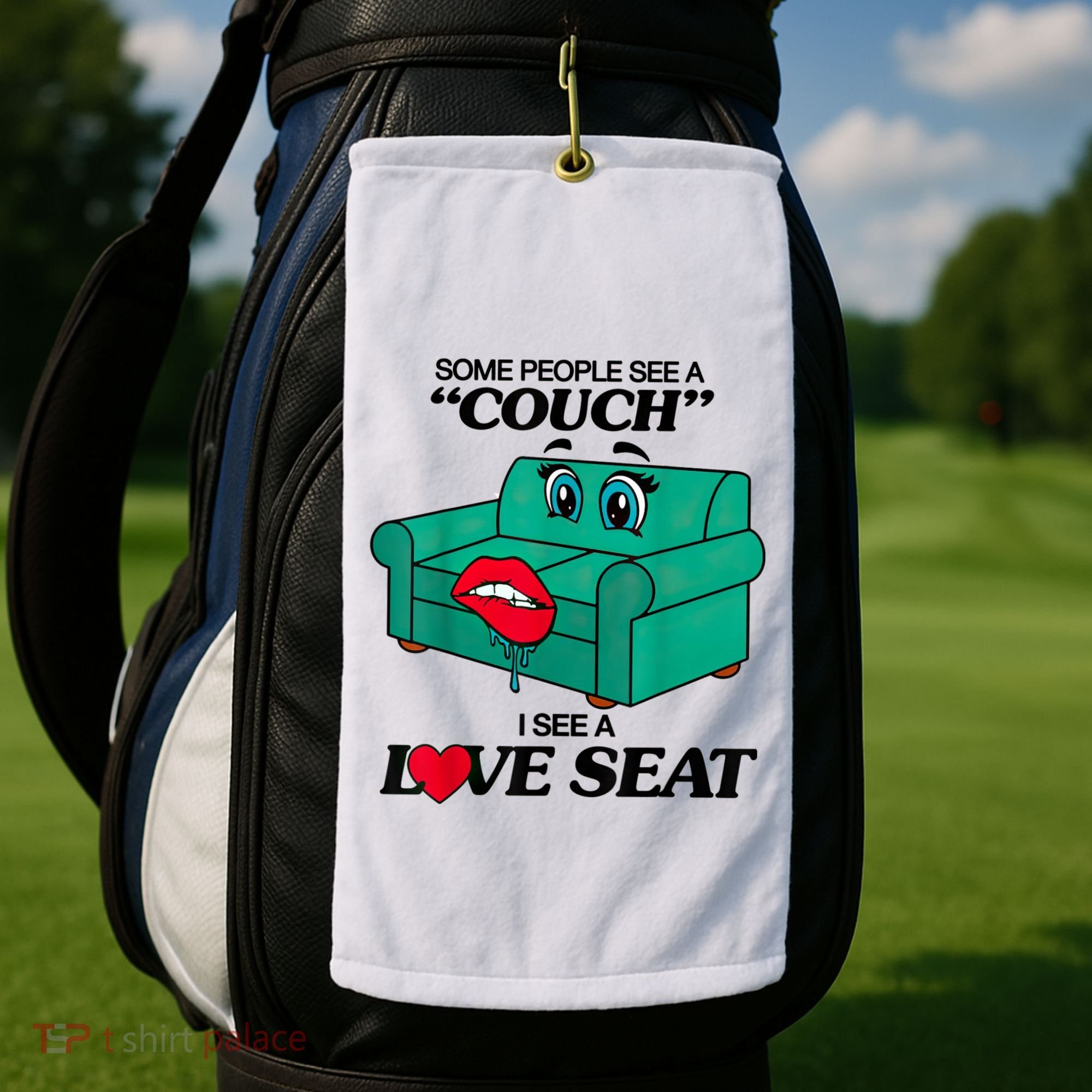 Some People See A Couch I See A Love Seat Golf Towel