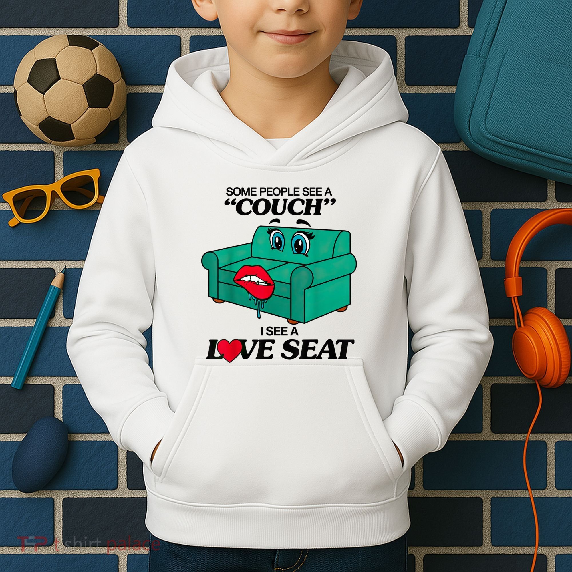 Some People See A Couch I See A Love Seat Kids Hoodie