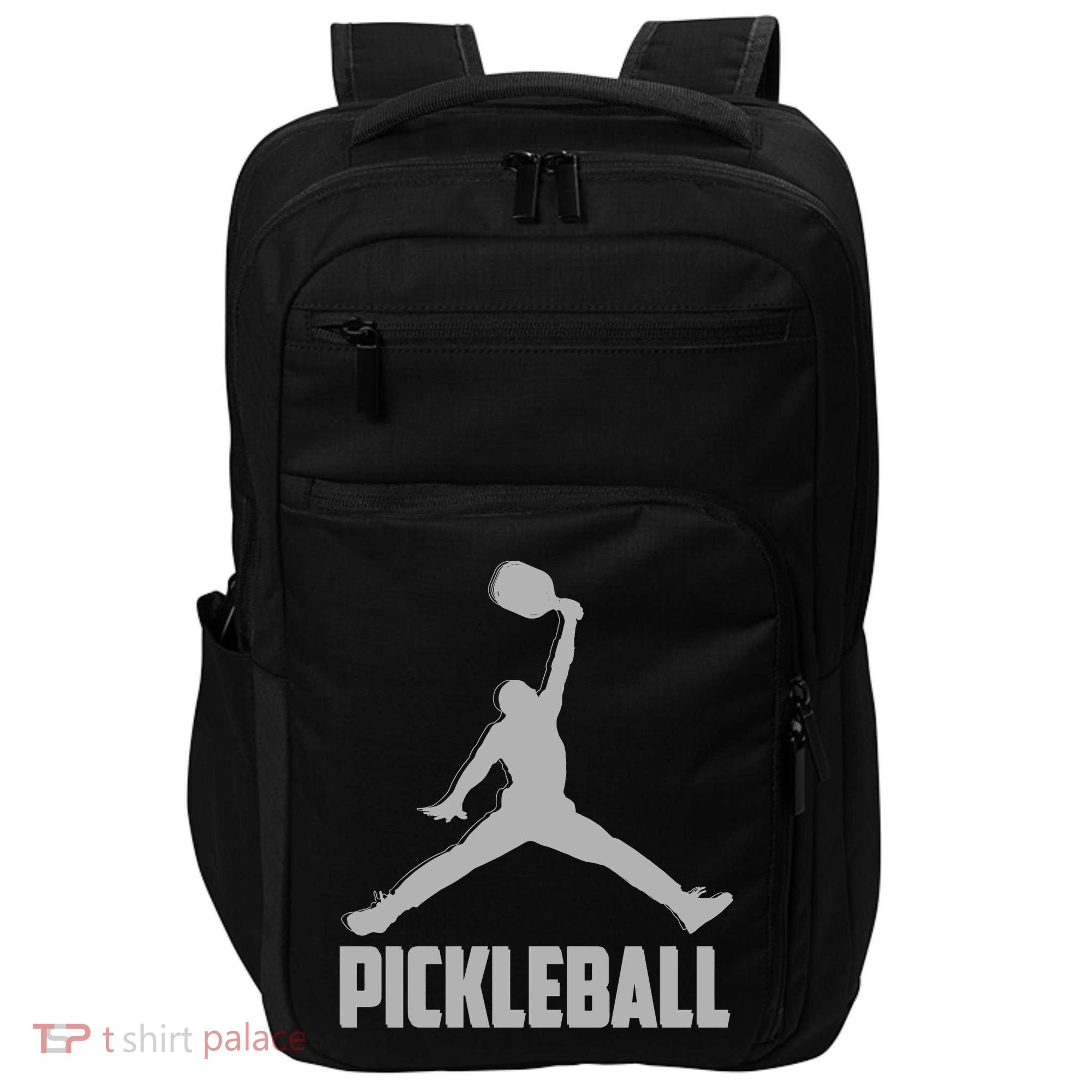 Silver Pickleball Sports Logo Impact Tech Backpack