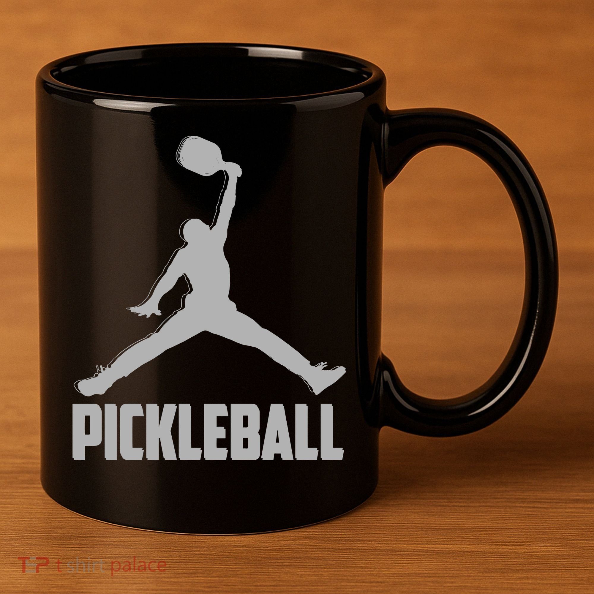 Silver Pickleball Sports Logo 11oz C Handle Ceramic Mug