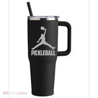 Silver Pickleball Sports Logo 40oz Vacuum Insulated Stainless Steel Travel Tumbler thumb 0