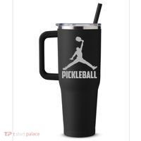 Silver Pickleball Sports Logo 40oz Vacuum Insulated Stainless Steel Travel Tumbler thumb 2
