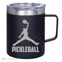 Silver Pickleball Sports Logo 12oz Stainless Steel Coffee Mug thumb 0