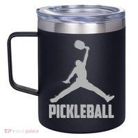 Silver Pickleball Sports Logo 12oz Stainless Steel Coffee Mug thumb 2