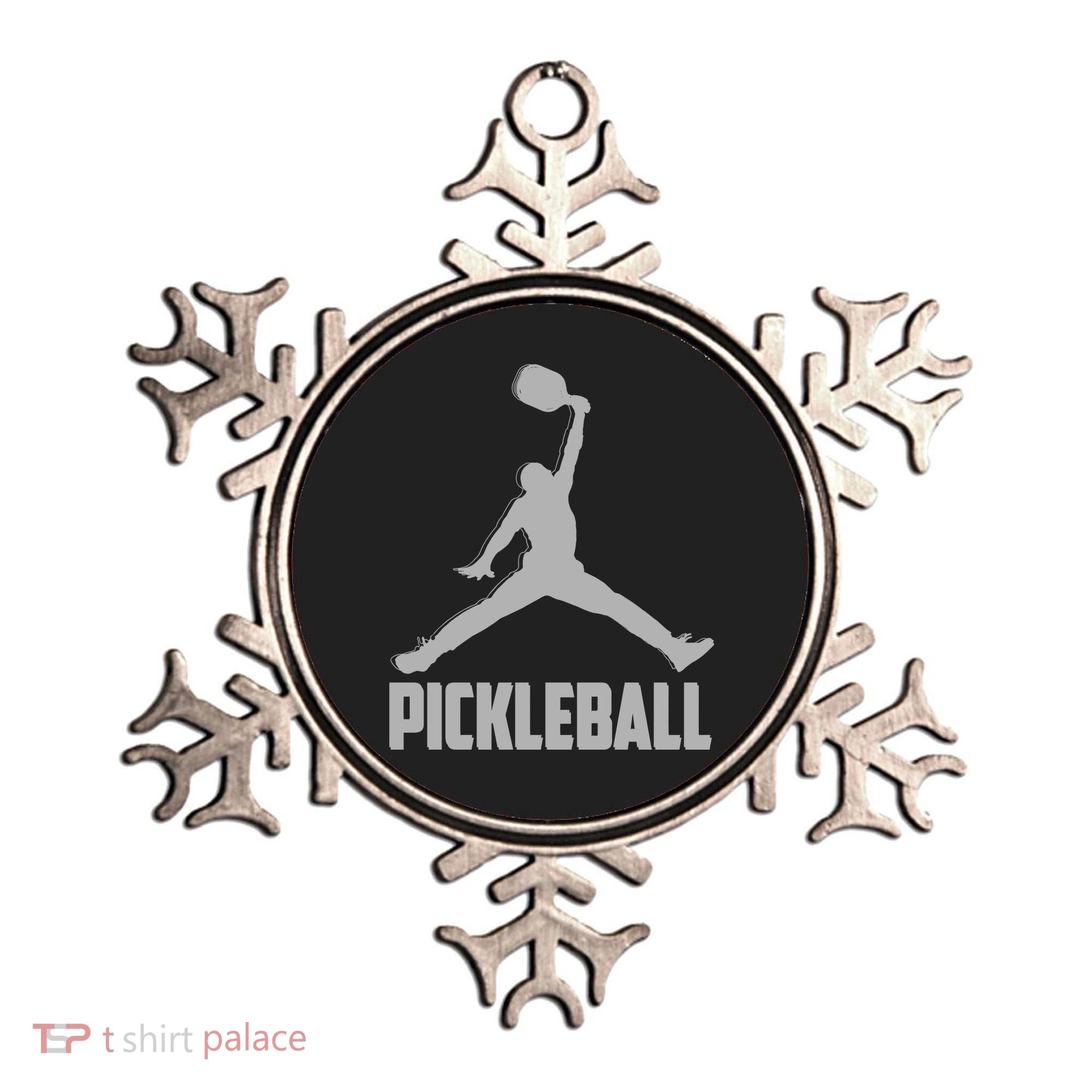 Silver Pickleball Sports Logo Ornament