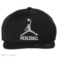Silver Pickleball Sports Logo Wool Snapback Cap thumb 0