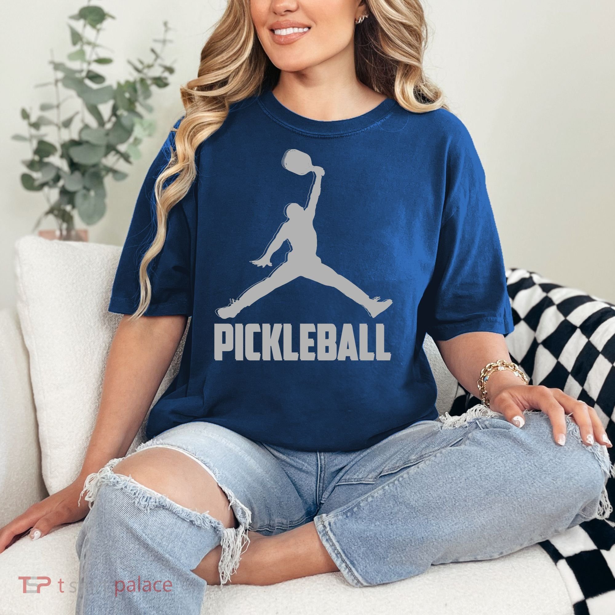 Silver Pickleball Sports Logo Comfort Colors T-Shirt