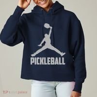 Silver Pickleball Sports Logo Ladies Heavyweight Boxy Pullover Hoodie thumb 0