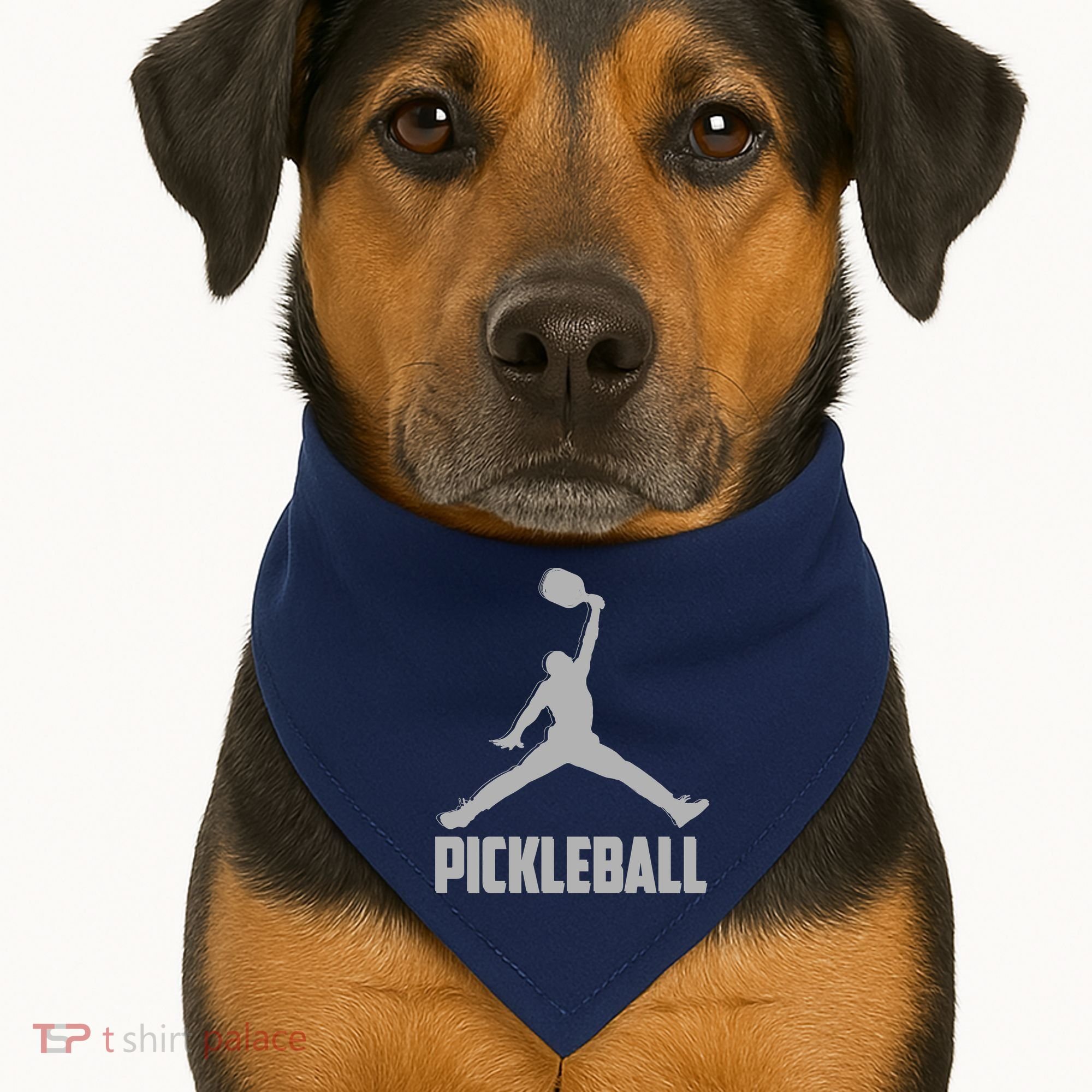 Silver Pickleball Sports Logo USA-Made Doggie Bandana