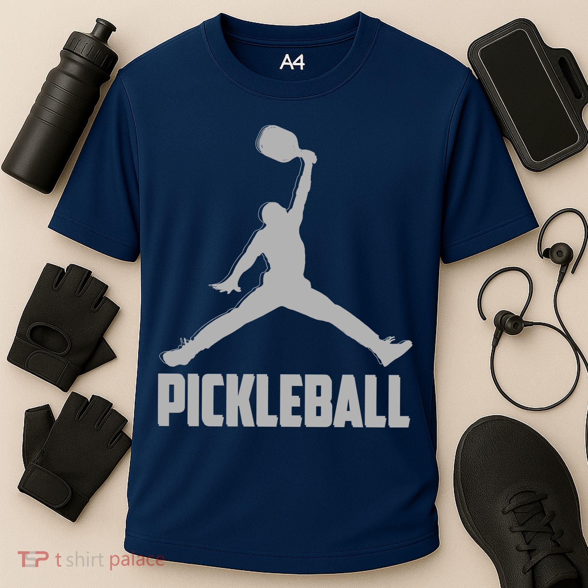 Silver Pickleball Sports Logo Cooling Performance Crew T-Shirt