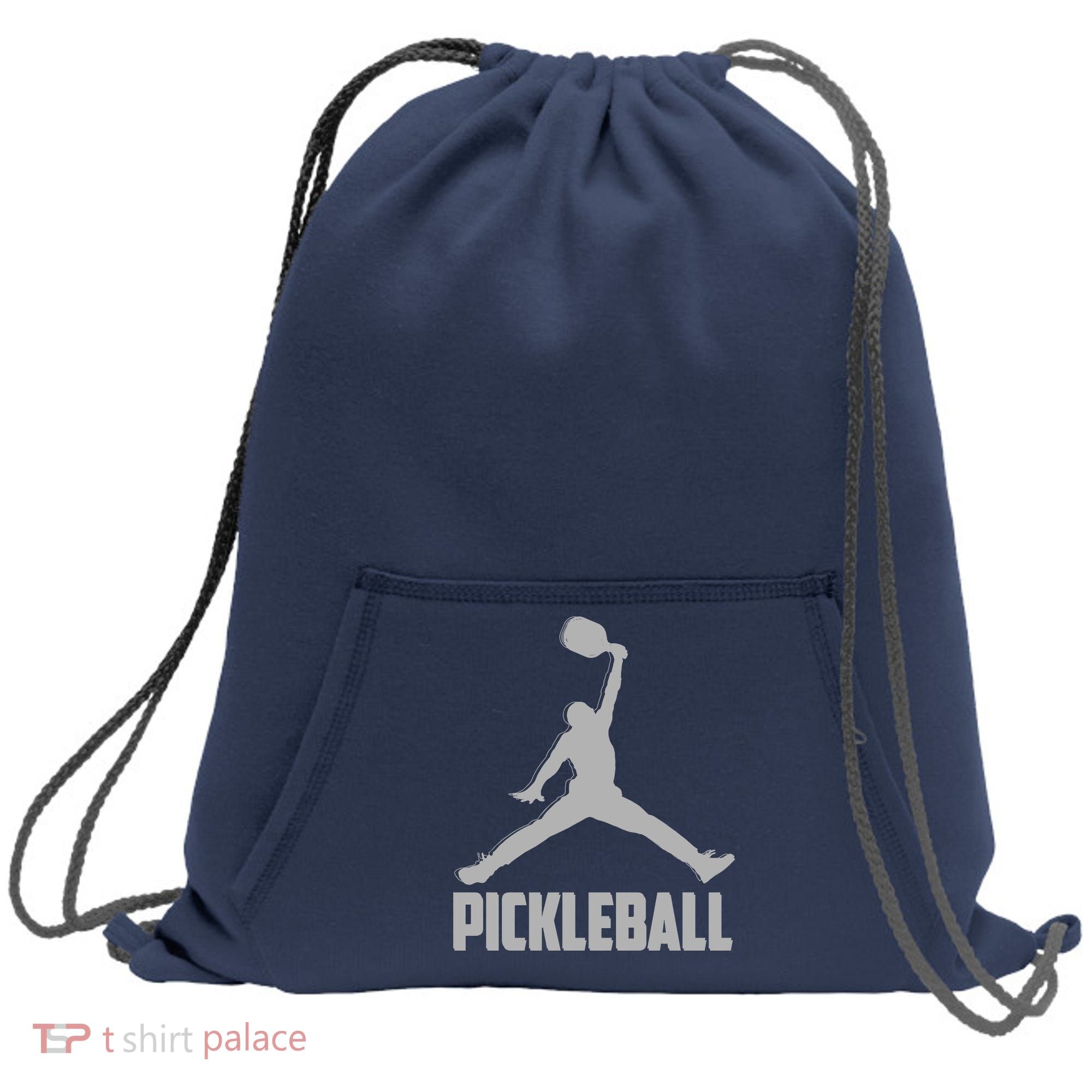 Silver Pickleball Sports Logo Sweatshirt Cinch Pack Bag