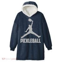 Silver Pickleball Sports Logo Hooded Wearable Blanket thumb 0