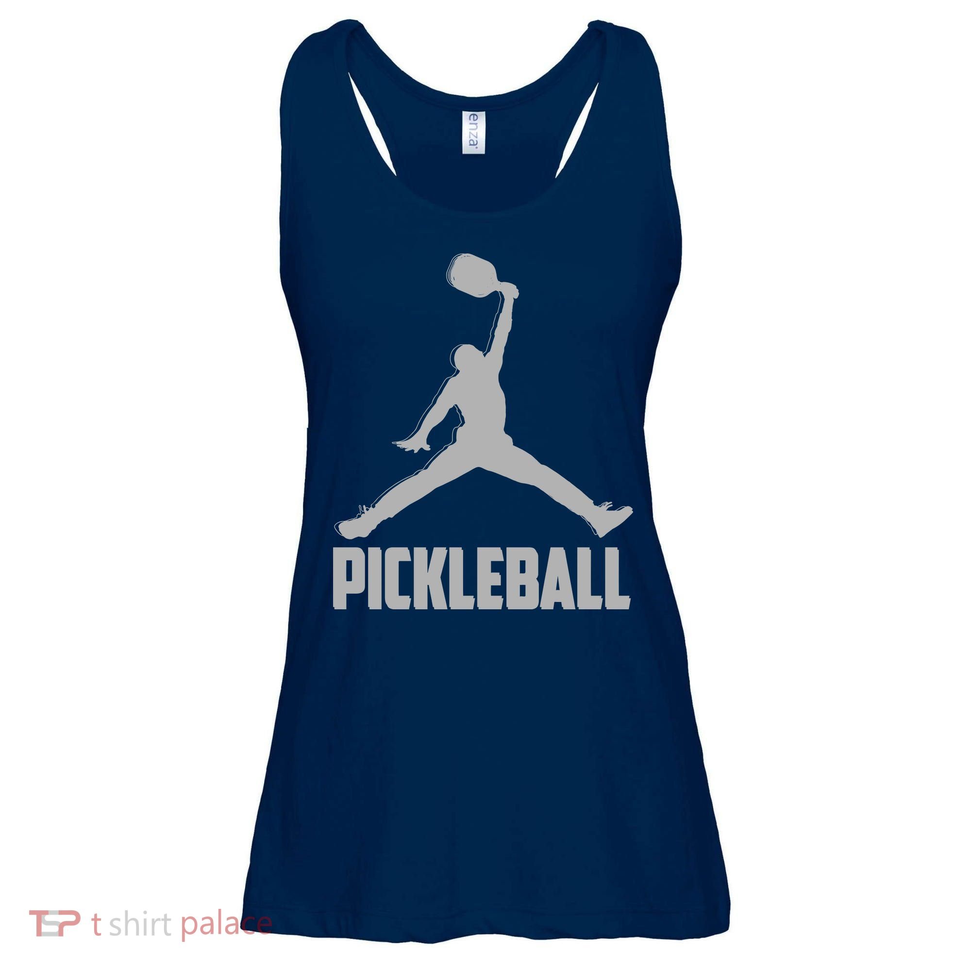 Silver Pickleball Sports Logo Ladies Essential Flowy Tank