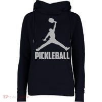 Silver Pickleball Sports Logo Womens Funnel Neck Pullover Hood thumb 0