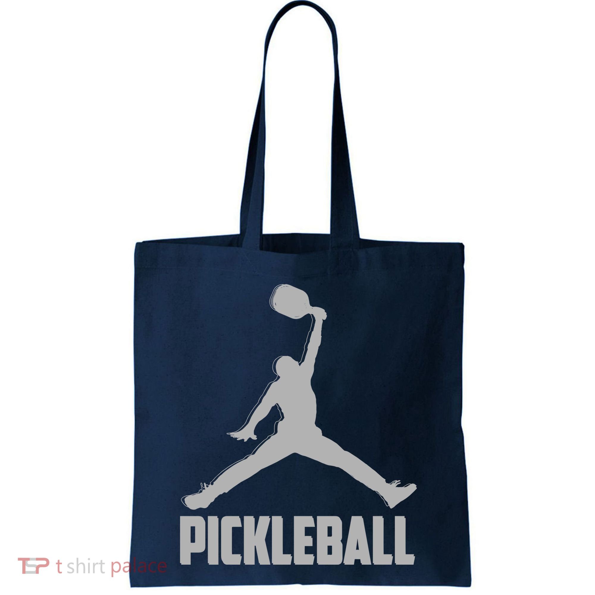 Silver Pickleball Sports Logo Tote Bag