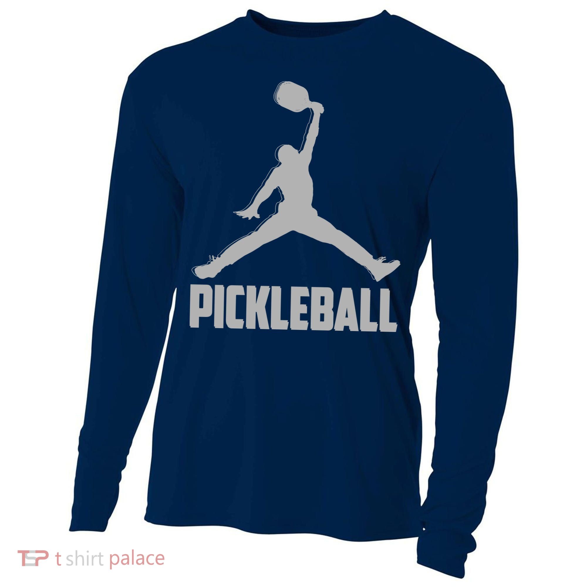 Silver Pickleball Sports Logo Cooling Performance Long Sleeve Crew