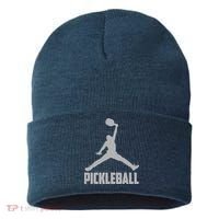 Silver Pickleball Sports Logo Sustainable Knit Beanie thumb 0