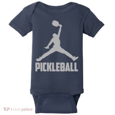 Silver Pickleball Sports Logo Baby Bodysuit