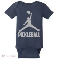 Silver Pickleball Sports Logo Baby Bodysuit thumb 0