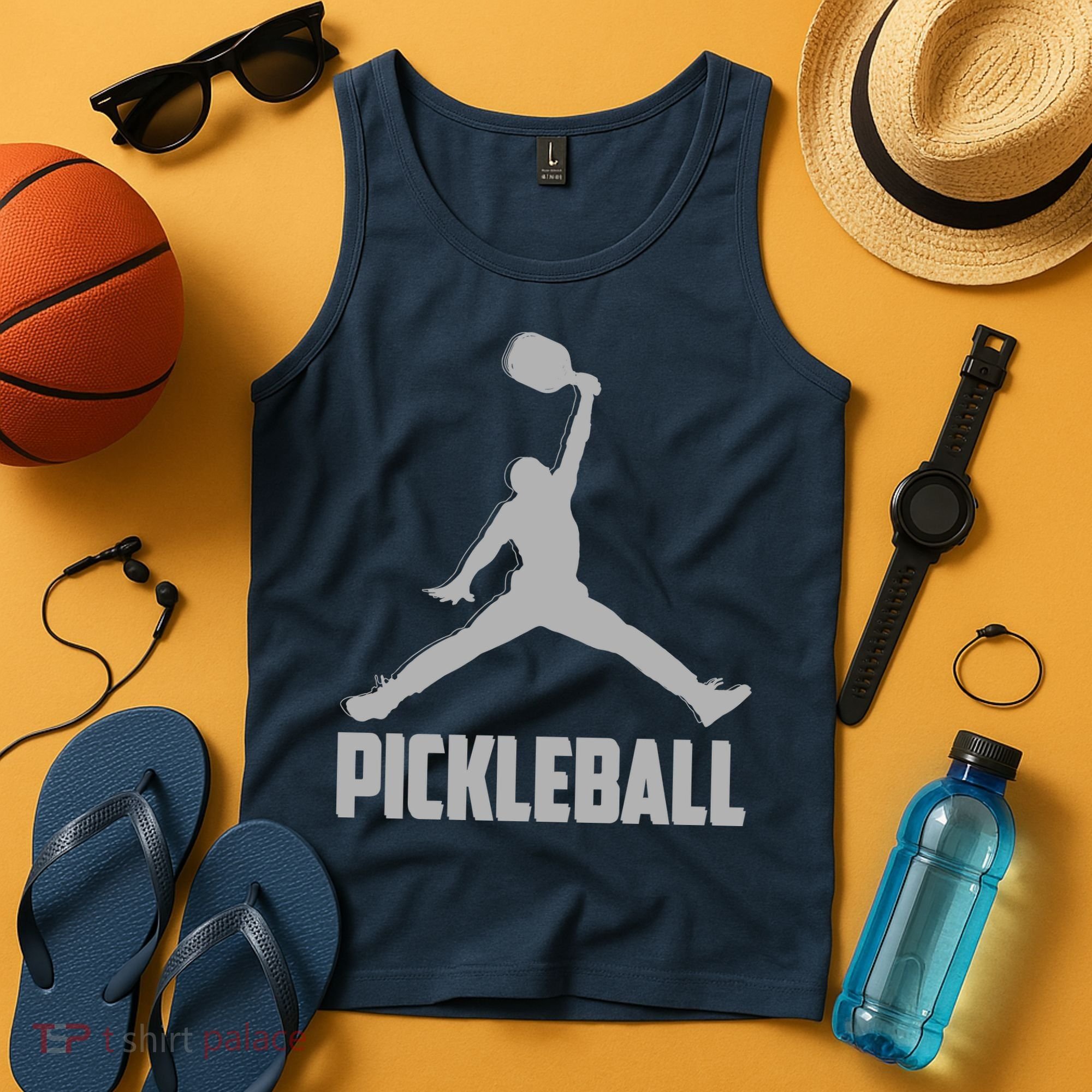 Silver Pickleball Sports Logo Tank Top