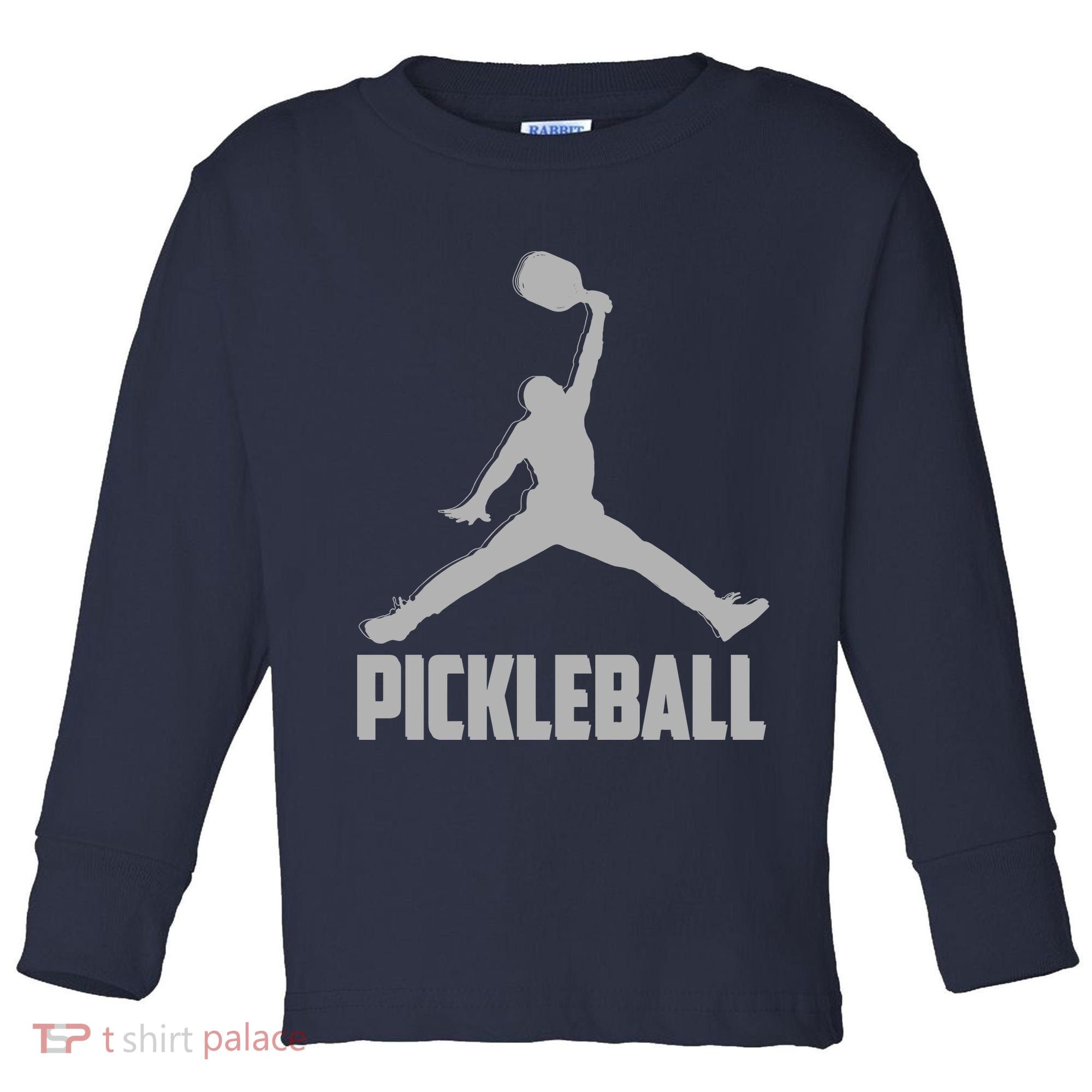 Silver Pickleball Sports Logo Toddler Long Sleeve Shirt